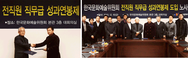 한국문화예술위원회, ‘공공기관 최초’ 전직원 직무급 성과연봉제 도입