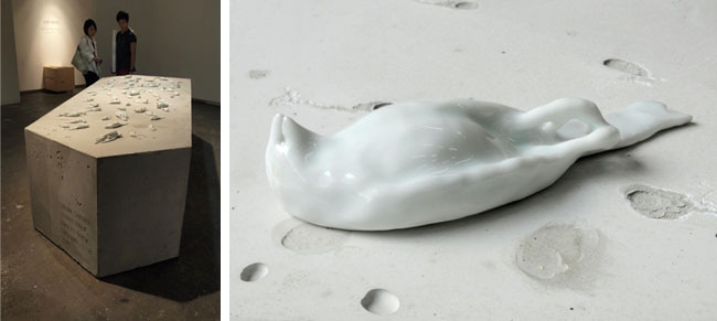 좌: The Remains _ installation view, 우: Detail cut
