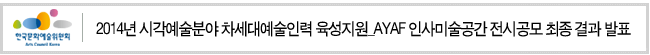 2014년 시각예술분야 차세대예술인력 육성지원_AYAF 인사미술공간 전시공모 최종 결과 발표
