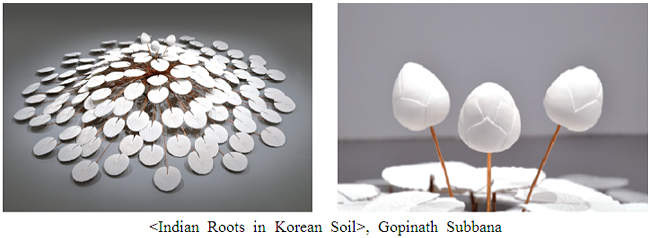 국내 창작공간 입주 해외작가 전시_인도작가 고피나스 수바나 <Indian Roots in Korean Soil> 작품사진