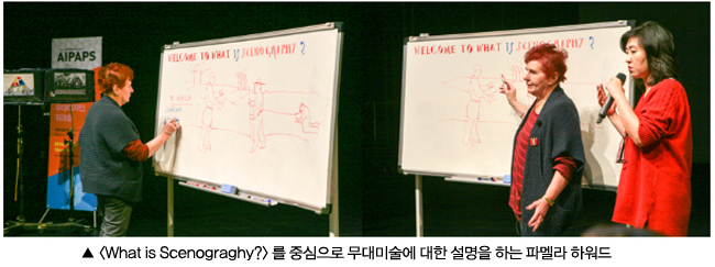 What is scenography 를 중심으로 무대미술에 대한 설명을 하는 파멜라 하워드