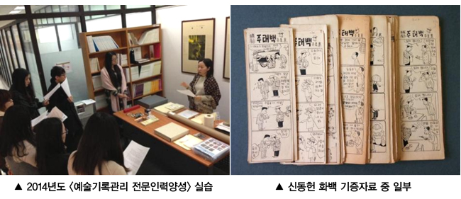 2014년도 예술기록관리 전문인력양성 실습 신동헌 화백 기증자료 중 일부