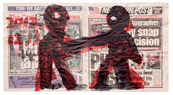 화해, 30.5 X 55.8cm, 신문지 위 아크릴릭, 2012