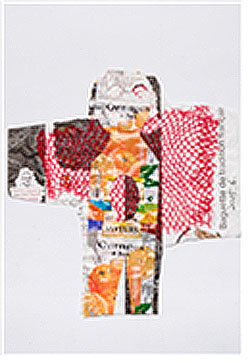 사람들, 30.2 X 29.5cm, 비닐망, 포장지 (파리), 2015