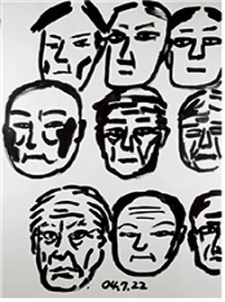 광부들, 108.5X78.5cm, 종이 위 아크릴릭, 2004