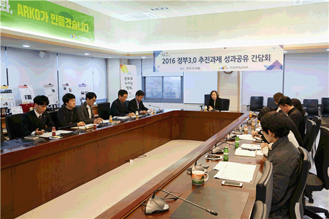 지난 12월 19일, 예술위원회 나주 본관에서 2016년도 정부3.0 성과공유 간담회를 개최 하였다. (사진 : 한국문화예술위원회)