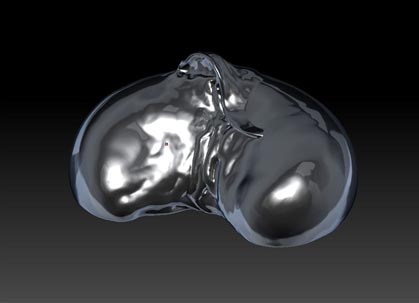 밤세, 17.9×14.3×7.8cm, 3D simulation view