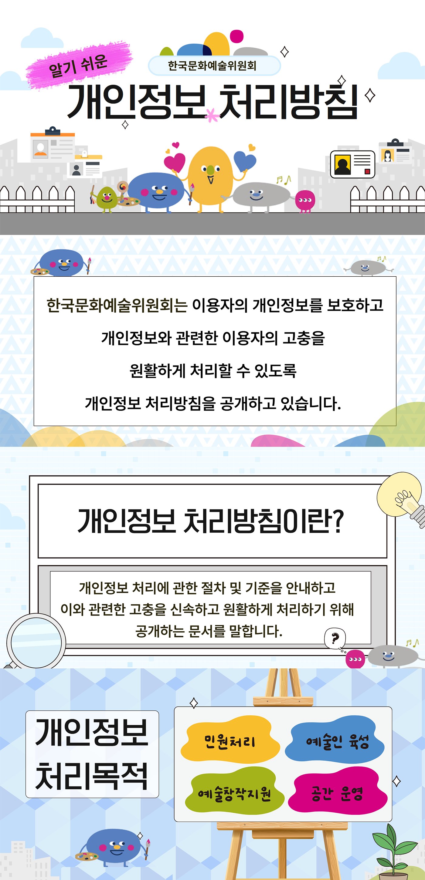 한국문화예술위원회 알기쉬운 개인정보 처리방침1(자세한 내용 아래 참조)