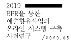 2019 BPR(업무재설계)을 통한 예술향유사업의 온라인 시스템 구축 사전연구(2020.05)