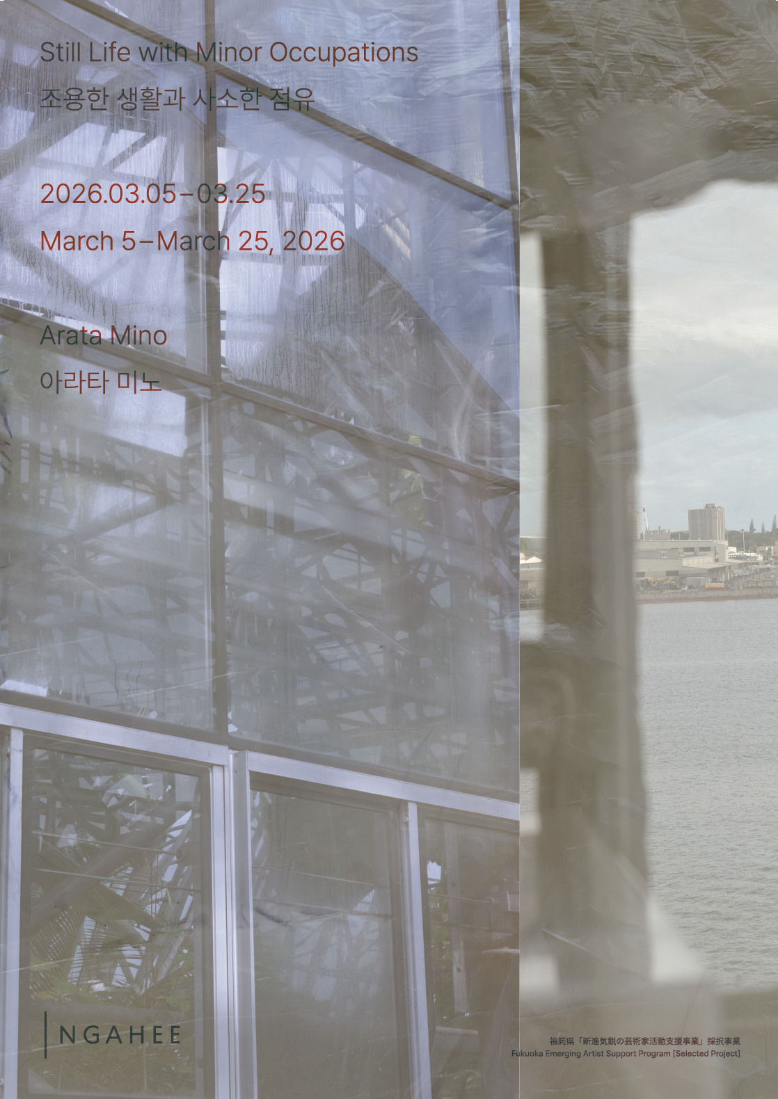 아라타 미노 개인전 《조용한 생활과 사소한 점유》 이미지