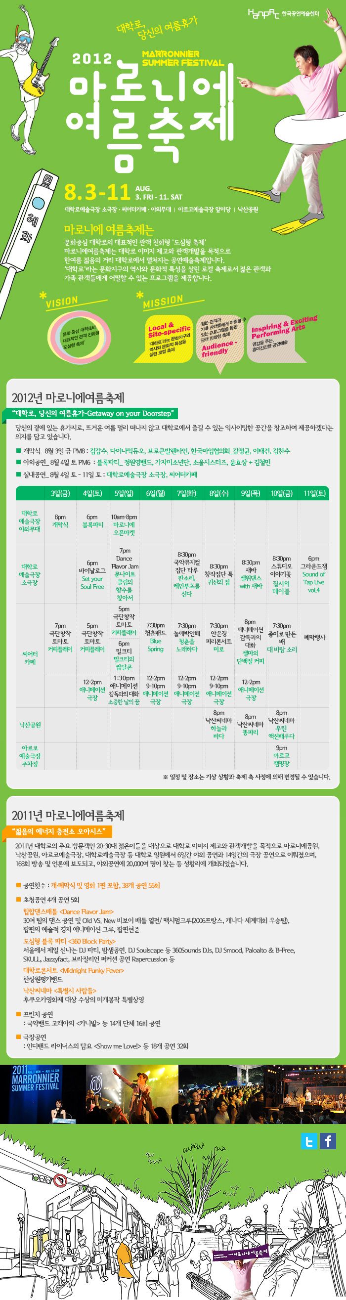 대학로, 당신의 여름휴가 2012마로니에여름축제 이미지